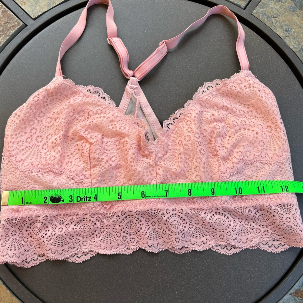 Soma lace t-back bralette- Size L - no padding - pink in color. EUC worn once - Picture 3 of 4